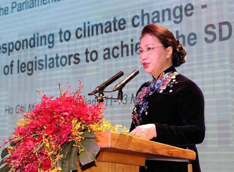 Chủ tịch Quốc hội Nguyễn Thị Kim Ngân phát biểu khai mạc Hội nghị - Ảnh: Quochoi.vn 