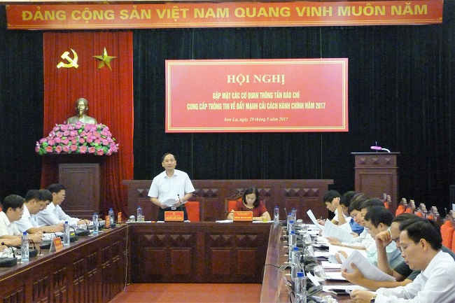 Ông Nguyễn Quốc Khánh, Phó Chủ tịch UBND tỉnh phát biểu tại hội nghị