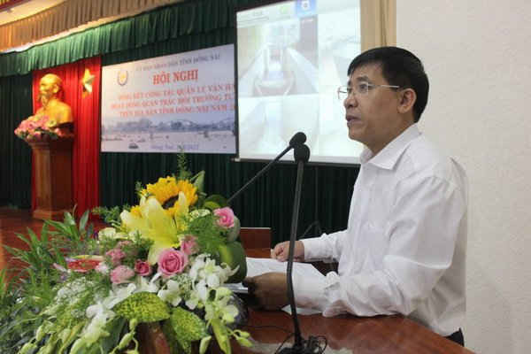 Ông Nguyễn Ngọc Thường – Phó Giám đốc Sở Tài nguyên và Môi trường Đồng Nai phát biểu tại Hội nghị