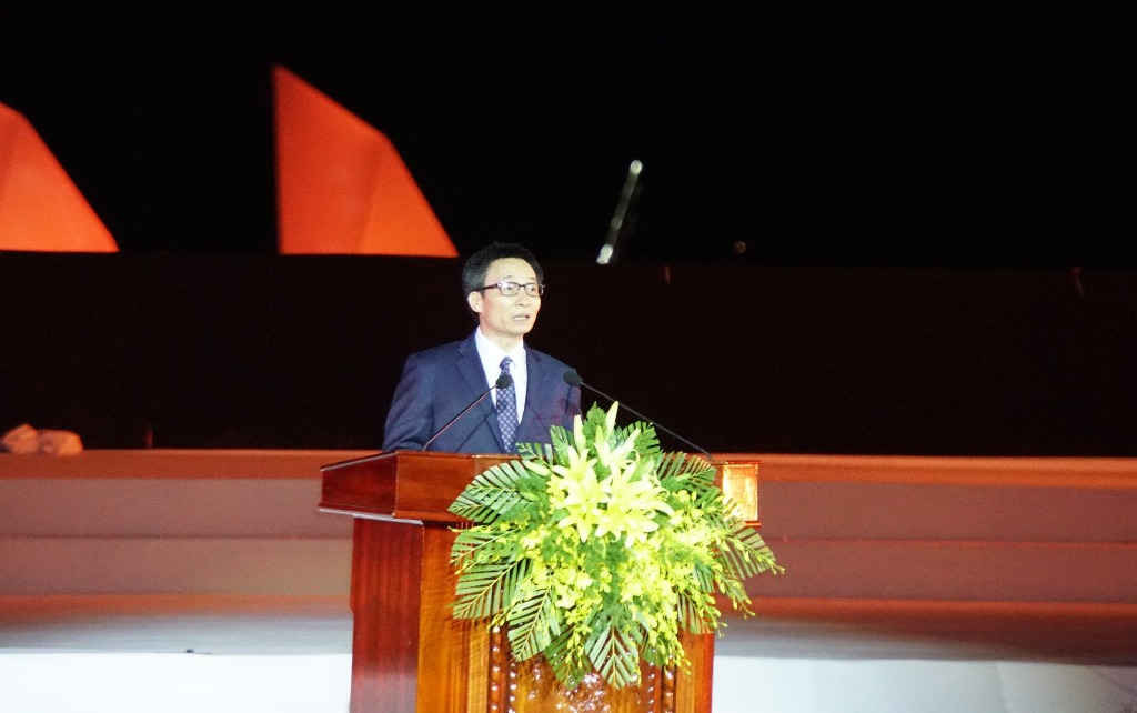 Phó Thủ tướng Vũ Đức Đam phát biểu tại lễ khai mạc Festival Di sản Quảng Nam 2017