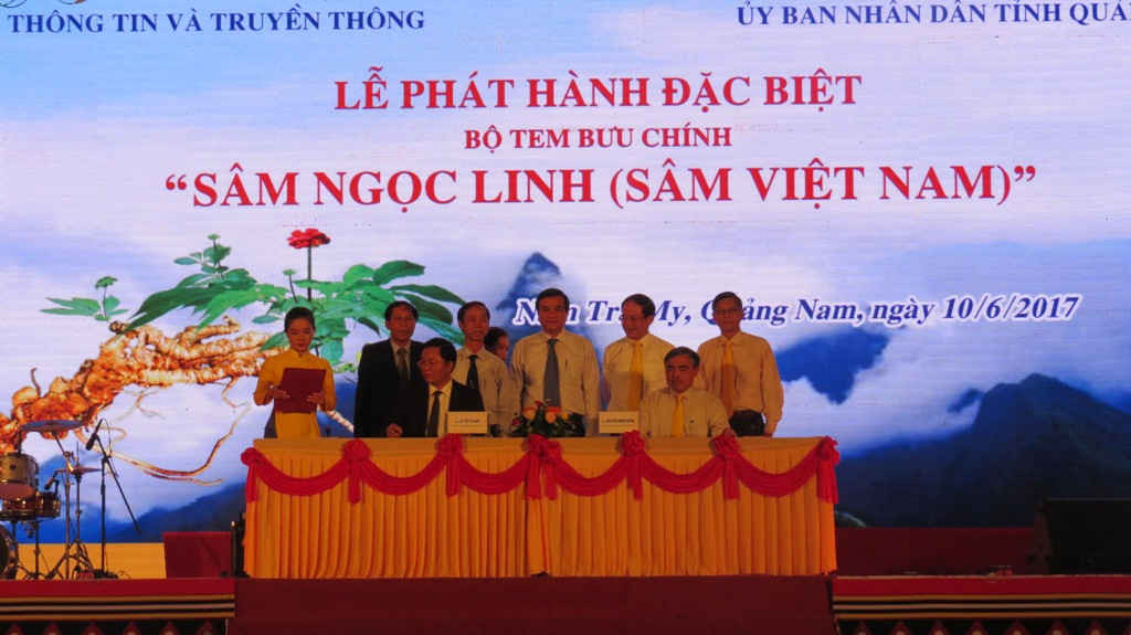 Bộ Thông tin & Truyền thông đã tổ chức phát hành bộ tem Bưu chính đặc biệt về Sâm Ngọc Linh (Sâm Việt Nam)
