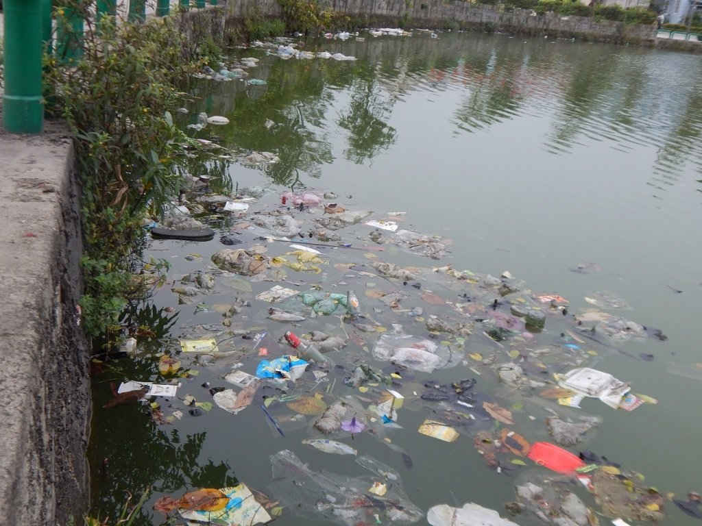 Đủ loại rác thải được vứt xuống đây gây ô nhiễm, ảnh hưởng đến cuộc sống của người dân nơi đây