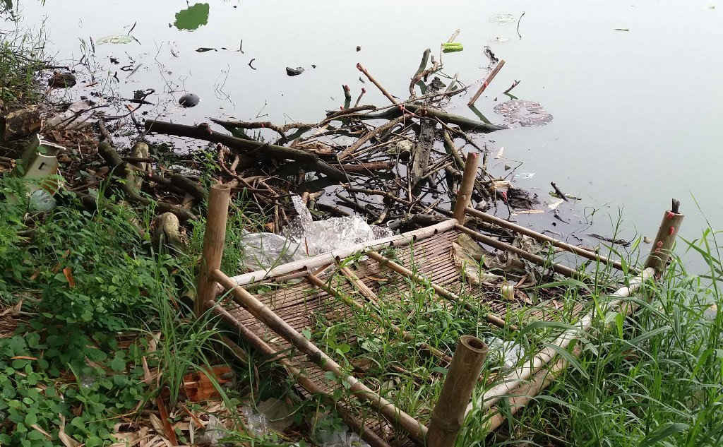 Người dân vô tư vứt rác bừa bãi ra hồ