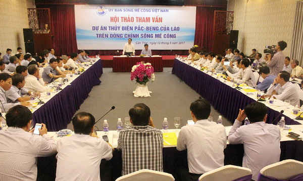 Hội thảo tham vấn Dự án thủy điện Pắc-Beng trên dòng chính sông Mê Công của Lào được tổ chức tại Hà Nội ngày 05/5/2017, ngày 12/5/2017 tại thành phố Cần Thơ