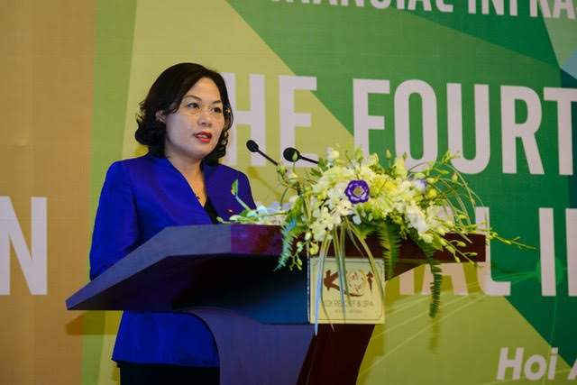 Phó Thống đốc Ngân hàng Việt Nam Nguyễn Thị Hồng phát biểu tại hội nghị FIND
