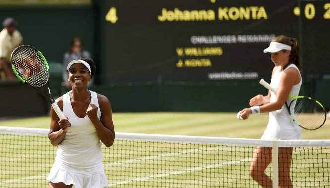 Niềm vui của Venus (trái) khi ghi tên mình vào Chung kết. Ảnh: REUTERS
