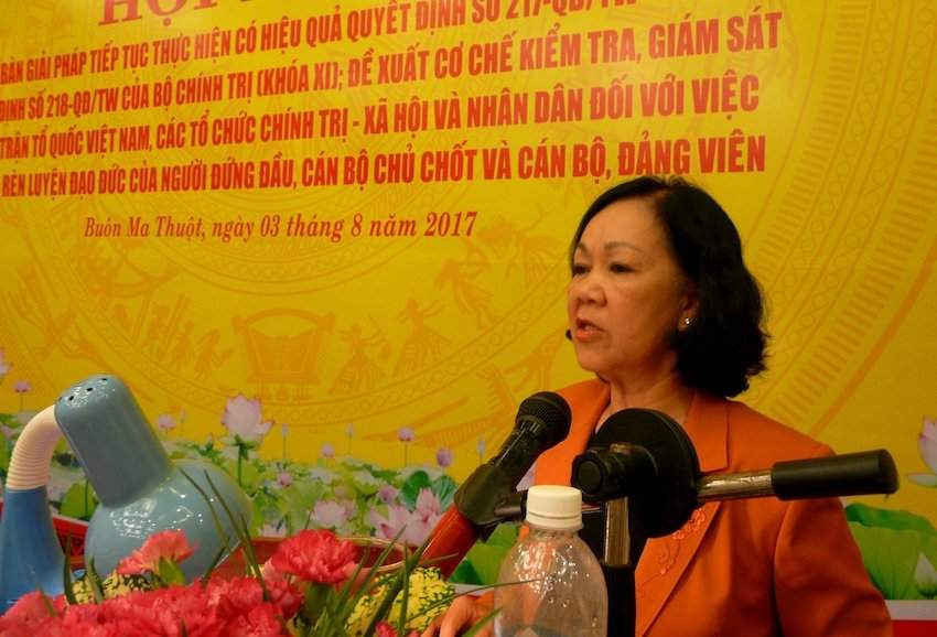 Ủy viên Bộ Chính trị, Bí thư Trung ương Đảng, Trưởng Ban Dân vận Trung ương Trương Thị Mai phát biểu kết luận Hội nghị