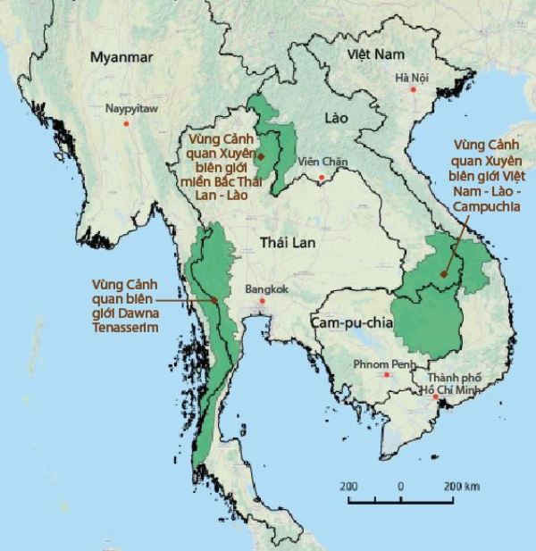 Bản đồ khu vực dự án “Tăng cường tiếng nói của Các bên tham gia ngoài nhà nước để cải thiện quản lý rừng trong vùng Mê Kông”. Ảnh: RECOFTC