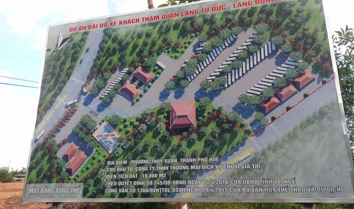Dự án Bãi đỗ xe khách tham quan lăng Tự Đức- Đồng Khánh vẫn đang được tạm dừng thi công