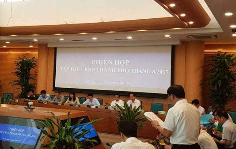 Phiên họp tập thể UBND TP Hà Nội tháng 8/2017