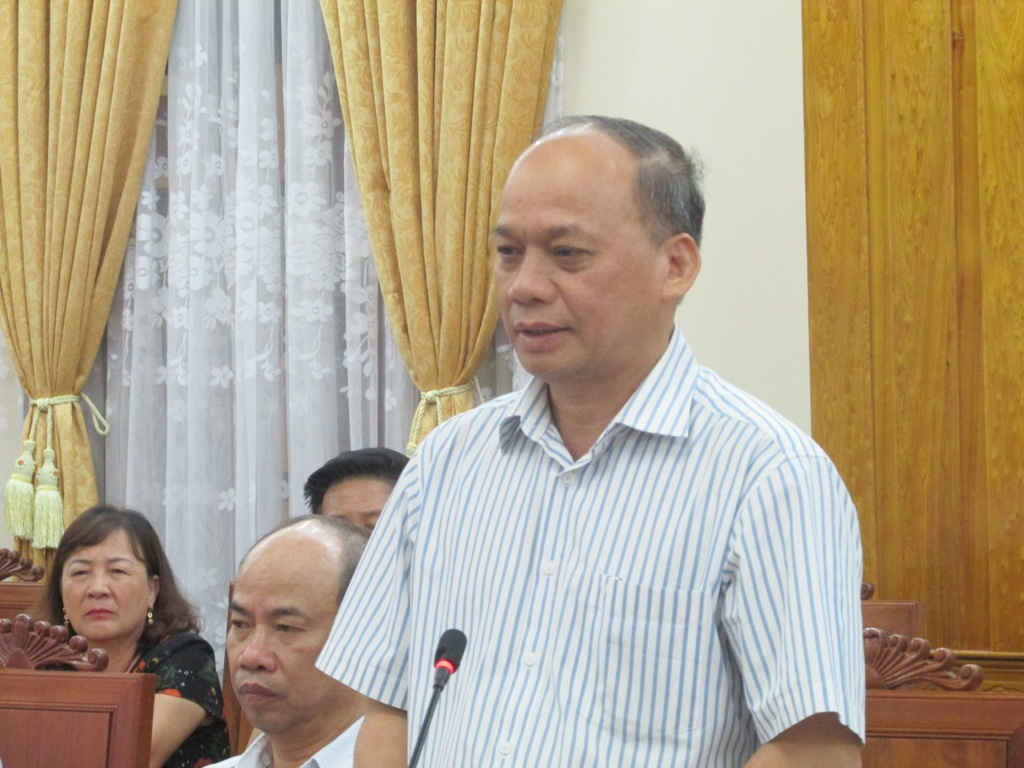 Thứ trưởng Bộ NN&PTNT Vũ Văn Tám phát biểu tại buổi làm việc với tỉnh Bình Định
