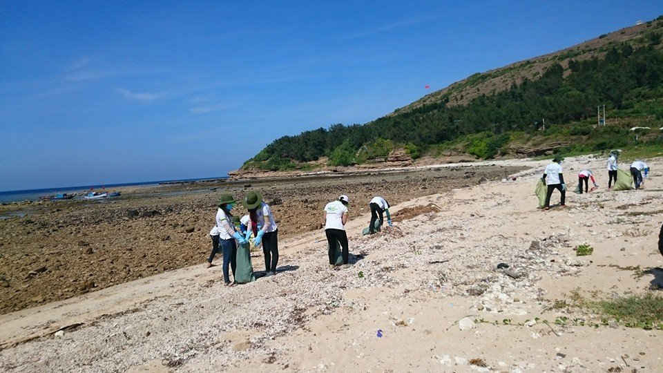 Dọn rác bảo vệ môi trường biển 