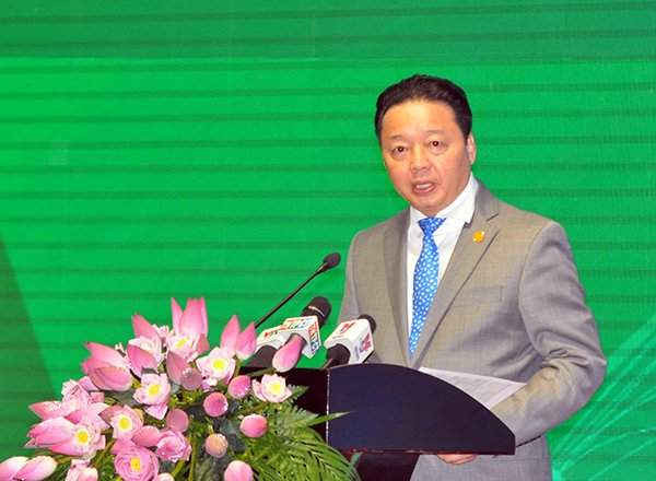 Bộ trưởng Bộ TN&MT Trần Hồng Hà phát biểu tại phiên khai mạc Diễn đàn đối thoại 