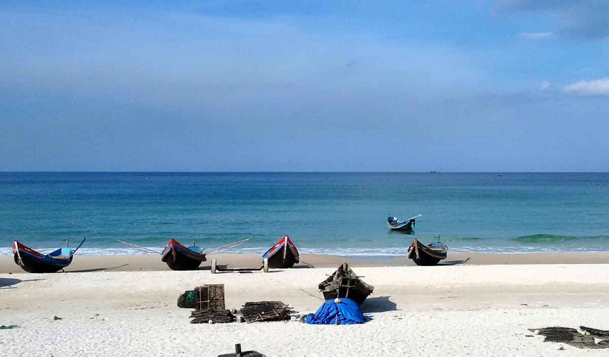 Vùng biển xã Trung Giang, huyện Gio Linh nơi tìm thấy thi thể nạn nhân