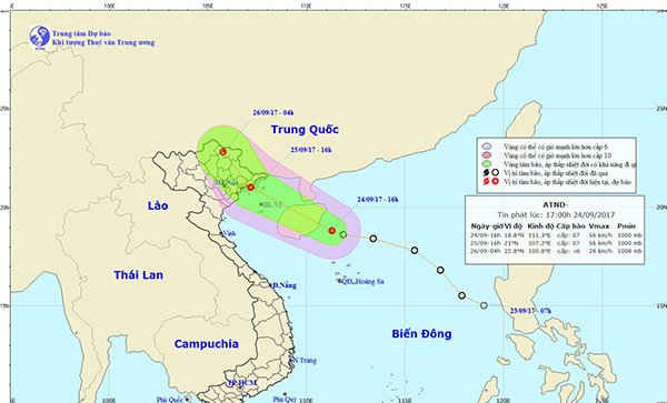 Áp thấp nhiệt đới đang đang tiến dần vào hướng Quảng Ninh – Hải Phòng                    