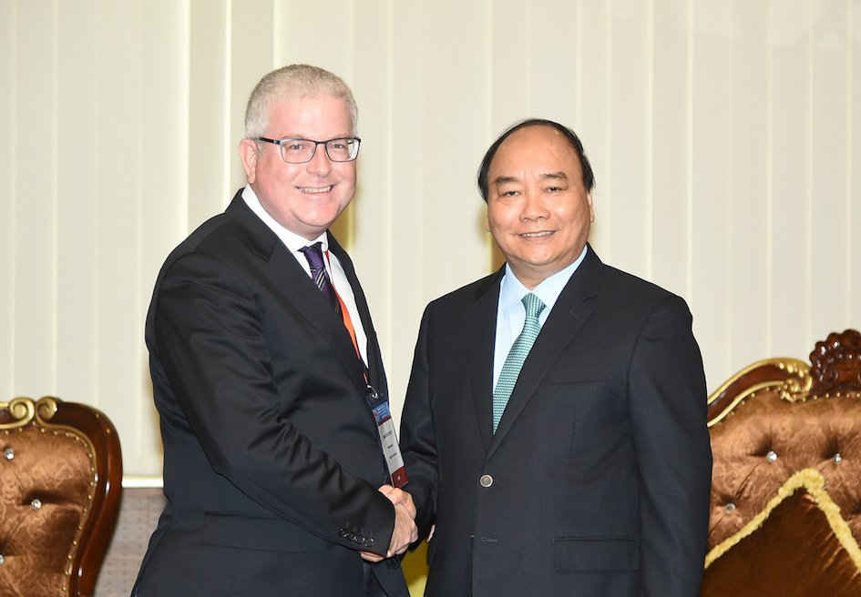 Thủ tướng Nguyễn Xuân Phúc tiếp Đại sứ Australia Craig Chittick. Ảnh: VGP/Quang Hiếu