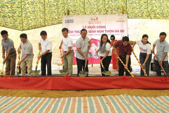 Khởi công xây dựng điểm trường Mầm non Nà Đé, thuộc thôn Nà Đé, xã Mậu Long, huyện Yên Minh.