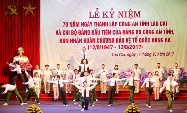 Một số tiết mục chào mừng lễ kỷ niệm 70 năm thành lập Công an tỉnh Lào Cai và Chi bộ Đảng đầu tiên của Đảng bộ công an tỉnh Lào Cai