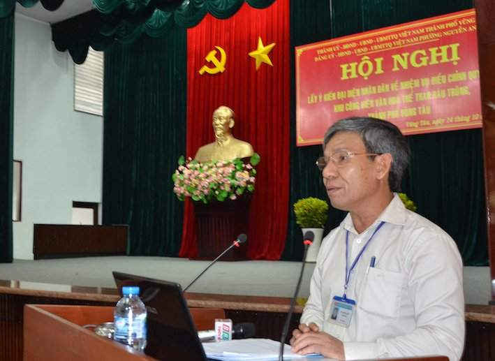Ông Nguyễn Lập, Chủ tịch UBND TP. Vũng Tàu phát biểu lý do tổ chức hội nghị