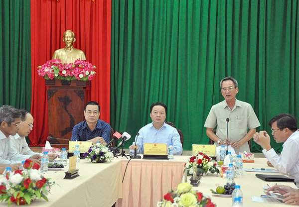 ông Lữ Văn Hùng, Uỷ viên Trung ương Đảng, Chủ tịch UBND tỉnh Hậu Giang phát biểu tại buoir làm việc