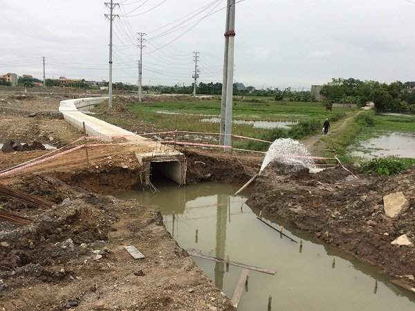 Hệ thống thoát nước xây dựng xong của CCN Cầu Yên