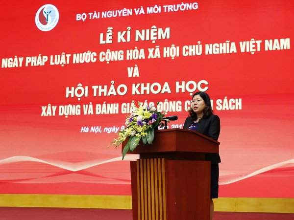 Thứ trưởng Bộ TN&MT Nguyễn Thị Phương Hoa phát biểu tại Lễ kỷ niệm