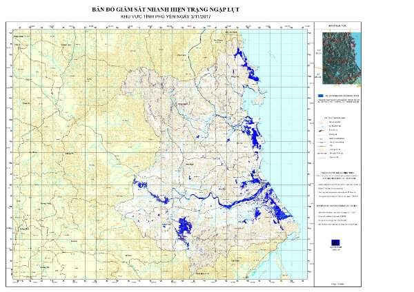 Kết quả phân tích ngập lụt khu vực Phú Yên ngày 02/11/2017 từ ảnh Sentinel 1A