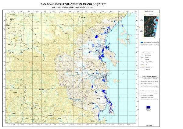 Kết quả phân tích ngập lụt khu vực Khánh Hòa ngày 02/11/2017 từ ảnh Sentinel 1A