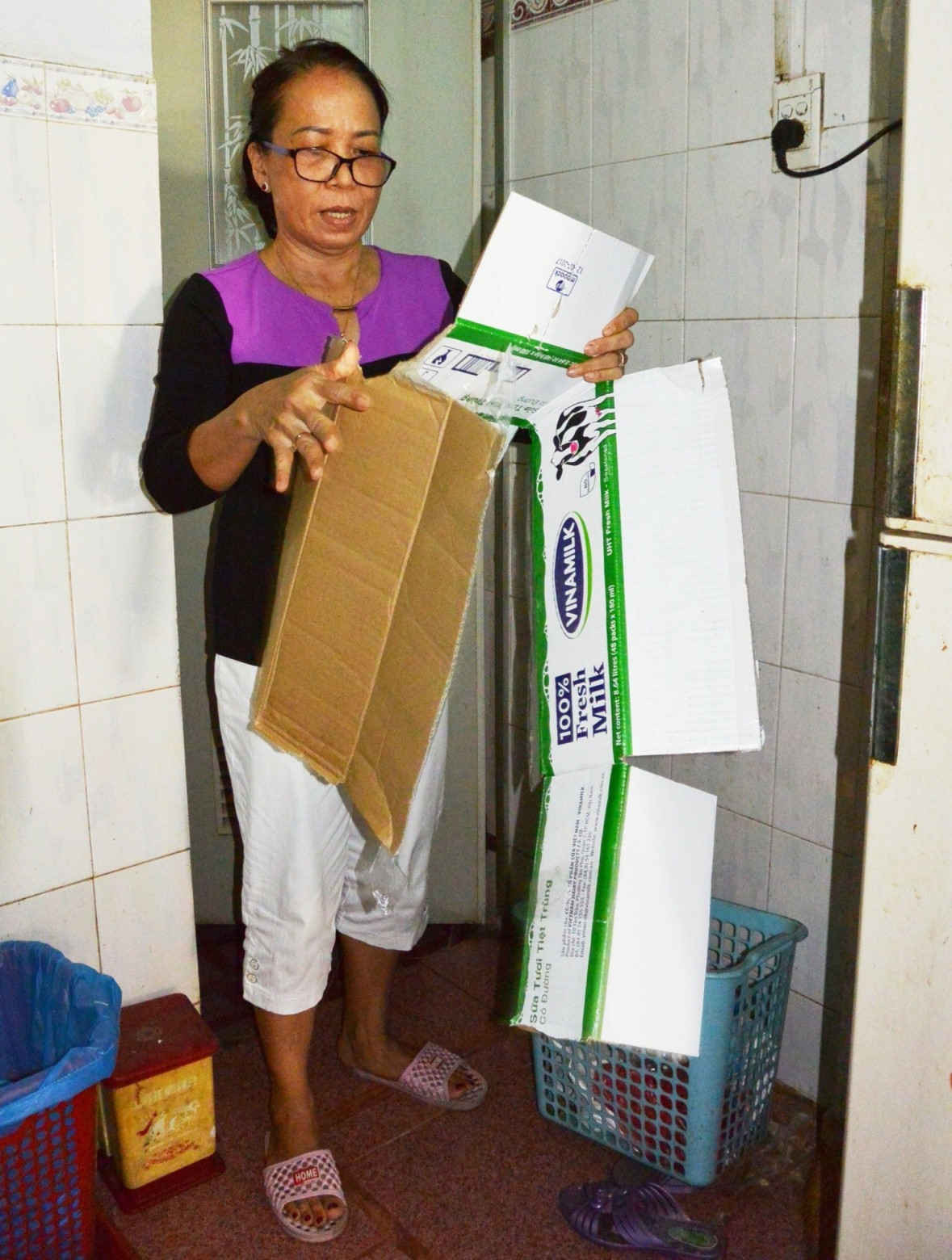 Phân loại rác đã thành nếp chung trong mỗi gia đình ở khu phố Thanh Sơn 1A, phường Thanh Bình, quận Hải Châu, TP. Đà Nẵng