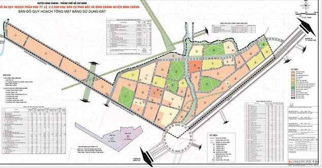 Bản đồ quy hoạch 1/2000 một khu dân cư trên địa bàn huyện Bình Chánh