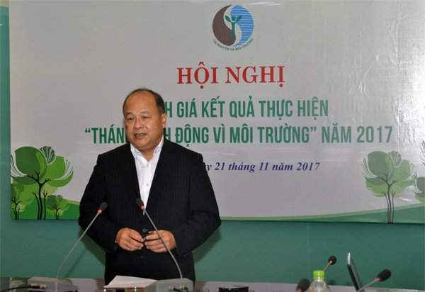 Ông Nguyễn Thế Đồng phát biểu tại Hội nghị Tổng kết “Tháng hành động vì Môi trường” năm 2017