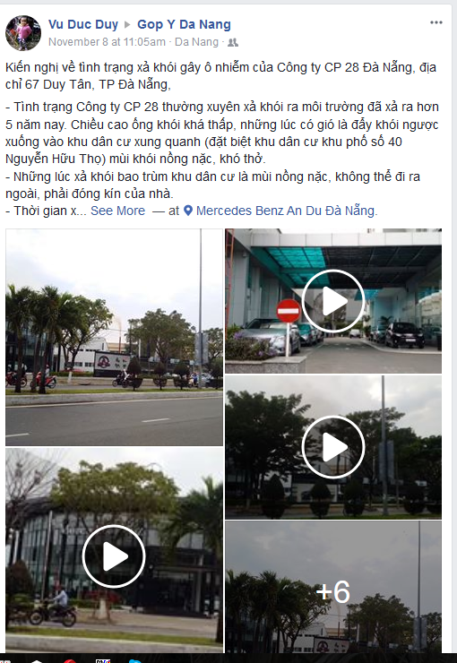 Ý kiến của công dân gửi lên trang mạng xã hội Facebook của chính quyền Đà Nẵng
