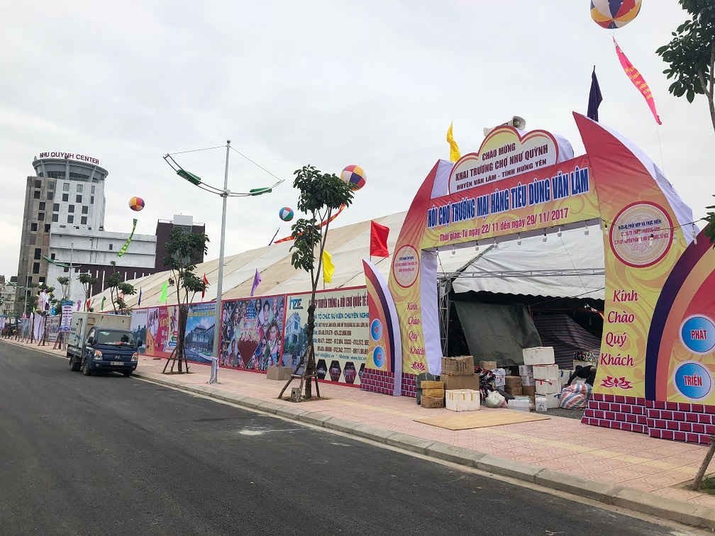 Chợ Như Quỳnh khang trang hiện đại, hứa hẹn là nơi diễn ra nhiều sự kiện hoạt động thương mại, hội chợ.