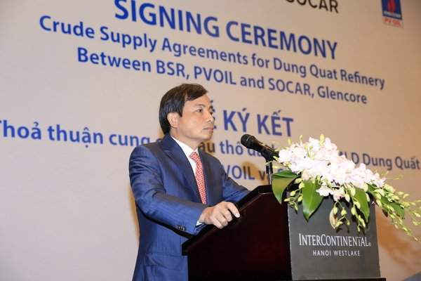 Phó Tổng giám đốc PVN Nguyễn Sinh Khang phát biểu tại lễ ký