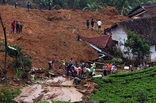 Một vụ lở đất ở Indonesia. Ảnh: CBS.