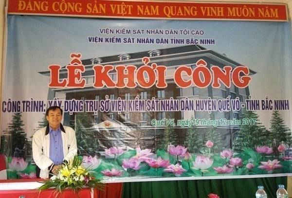 Nguyễn Tiến Long – Viện trưởng VKSND tỉnh phát biểu tại lễ khởi công.