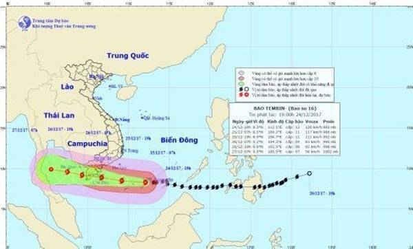 2412 Bão số 16 lúc 17h