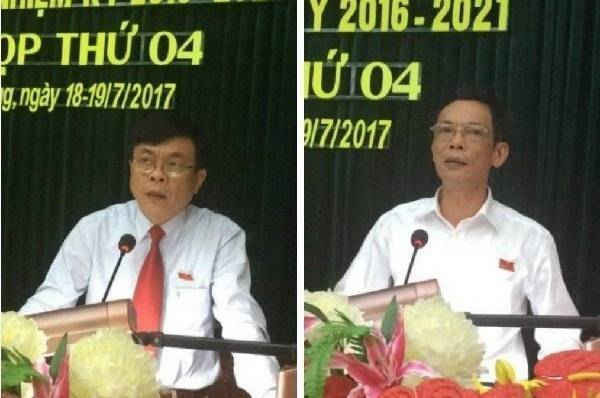 Hai lãnh đạo cao nhất hiện nay tại huyện Lạng Giang là Bí thư huyện ủy Tạ Huy Cần - Tỉnh uỷ viên, Chủ tịch HĐND huyện (trái). Còn Chủ tịch UBND huyện Lạng Giang là ông Nguyễn Văn Nghĩa (phải).