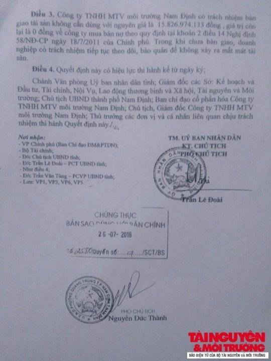 TNMT Quyết định số 2888QĐ UBND của UBND tỉnh Nam Định 2