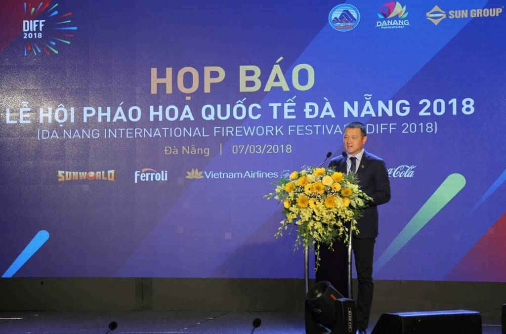 Ông Đặng Minh Trường- Phó Chủ tịch, Tổng Giám đốc Tập đoàn Sun Group phát biểu tại buổi họp báo