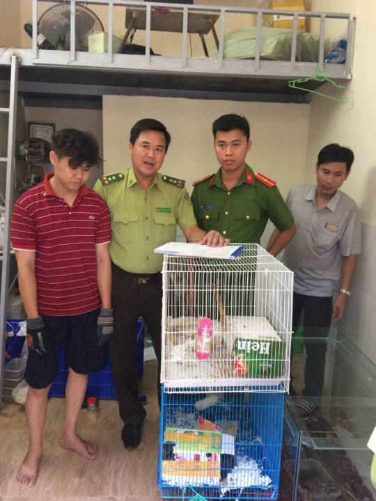 Động vật rừng được thu giữ tại phòng trọ của Nguyễn Chí Linh 