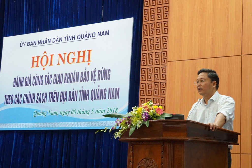 Ông Lê Trí Thanh- Phó Chủ tịch UBND tỉnh Quảng Nam phát biểu tại Hội nghị