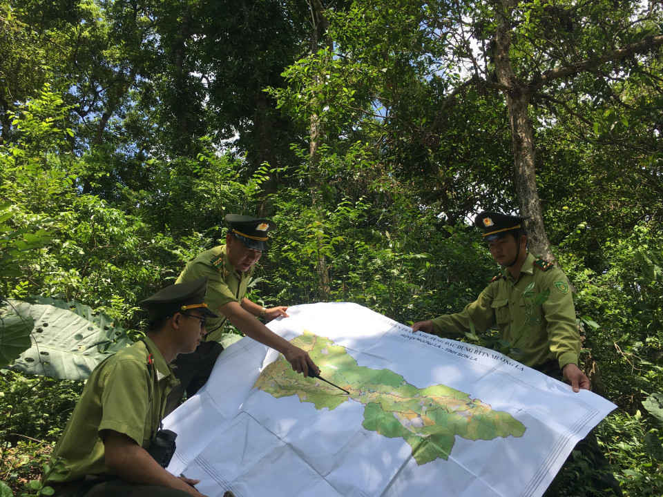 Kiểm lâm BQL KBTTN Mường La tuần tra bảo vệ rừng