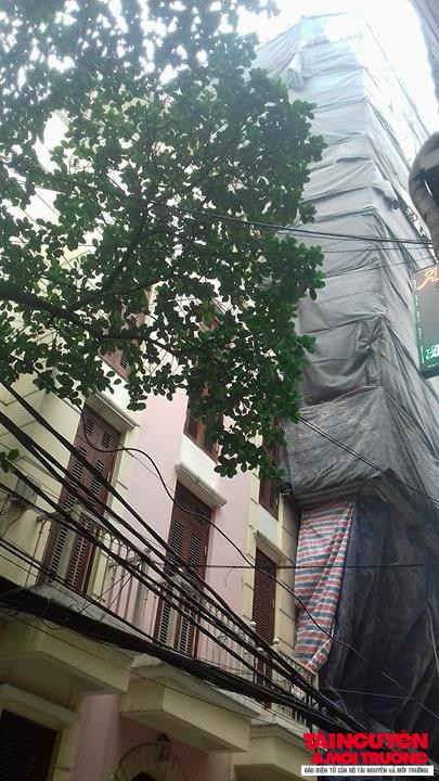 Công trình cao chọc trời tại số 5 ngõ Hội Vũ thuộc phường Hàng Bông, Hoàn Kiếm.