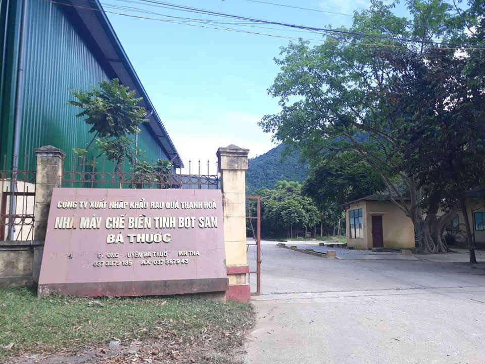 Nhà máy chế biến tinh bột sắn Bá Thước thuộc Công ty XNK rau quả Thanh Hóa tại huyện Bá Thước.