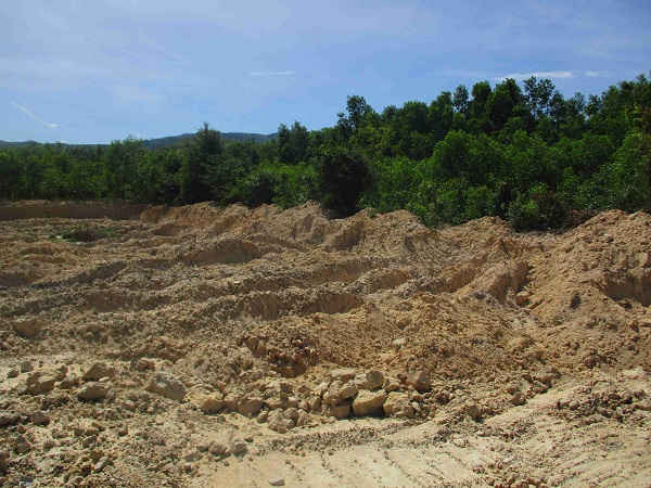 Nhiều diện tích đất ruộng cải tạo bị lấy khai thác đất sét tại Gò Giữa thôn Chánh Hiển xã Canh Hiển 