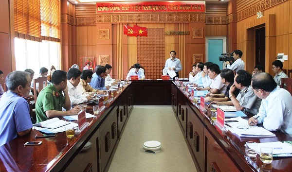 Trưởng Ban Nội chính Trung ương Phan Đình Trạc phát biểu tại buổi làm việc với Tỉnh ủy Quảng Nam (ảnh Thùy Dung)