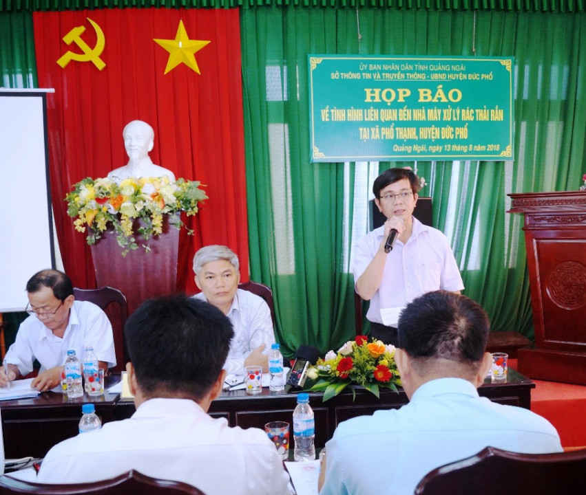 Ông Nguyễn Thịnh, Phó Chủ tịch UBND huyện Đức Phổ khẳng định: Không có việc đưa rác từ TP. Quảng Ngãi vào để xử lý
