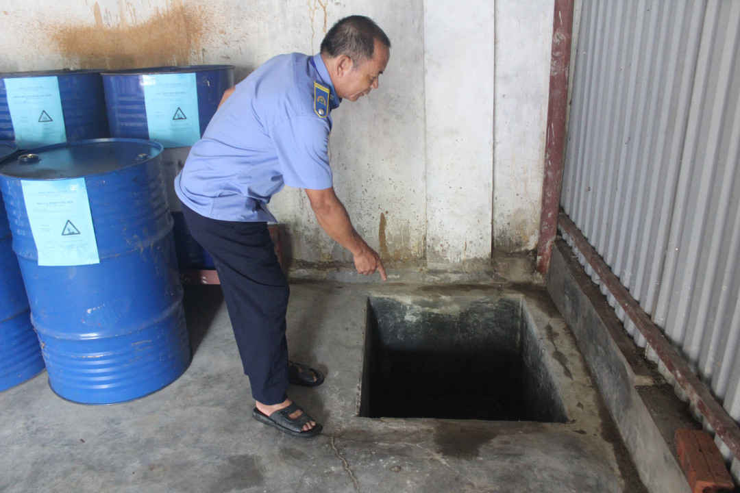 Bể chứa chất thải nguy hại của Công ty Điện lực Điện Biên tại xã Nà Nhạn, huyện Điện Biên