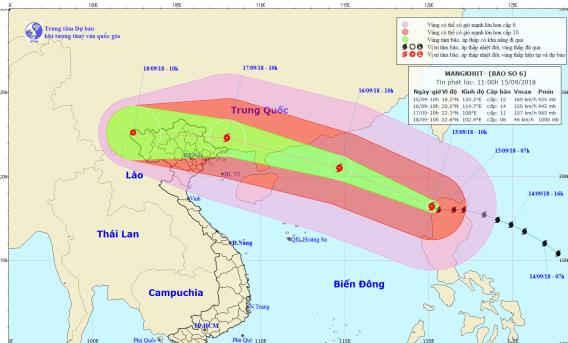 Tin mới nhất về cơn bão số 6 siêu bão Mangkhut